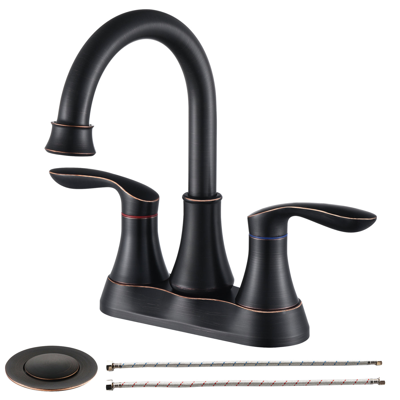 2-Handle 4-Inch Oil Rubbed Bronze Bathroom Faucet