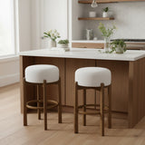 Vera Wooden Upholstered Barstool Dark Walnut Set of 2