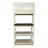 31.50" White and Rustic Brown color 5-Tier Bakers Rack for Kitchen