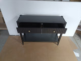 Engineered Wood Console Table with Storage Black
