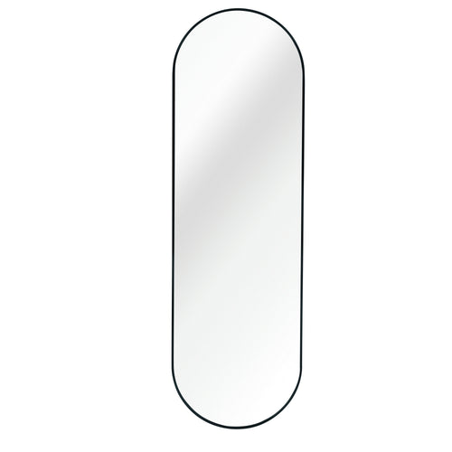 Black Pill Shaped Full Length Mirror 63 x 20 in