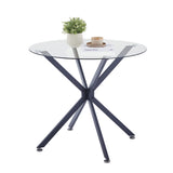 Glass Dining Table Black 39"