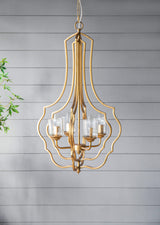 4-Light Metal Chandelier Hanging Fixture Adjustable Chain