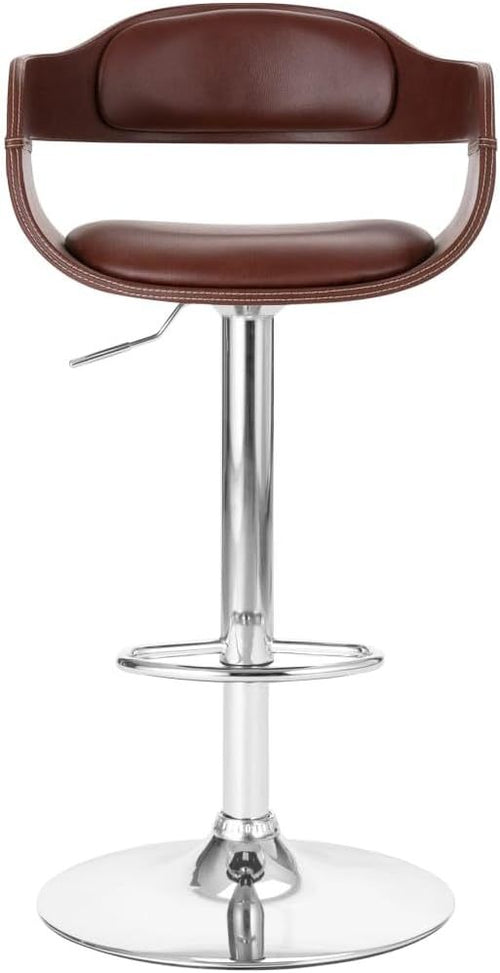 Contemporary Swivel Adjustable Barstool Padded Seat