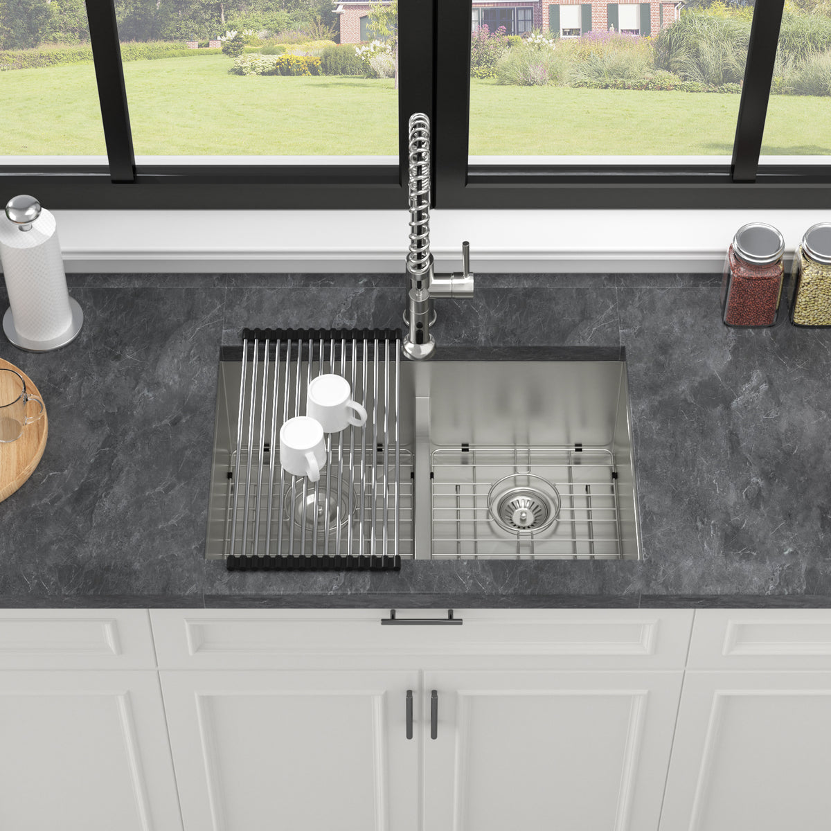 Double Bowl(50/50) Undermount Sink- 30"x19"x10" Double Bowl Kitchen Sink