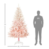 HOMCOM 7ft Unlit Spruce Artificial Christmas Tree with Realistic Branches and 10