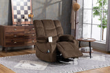 Velvet Recliner Power with Massage Brown