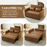 Brown Convertible Sleeper Sofa Bed with USB Ports 51.57