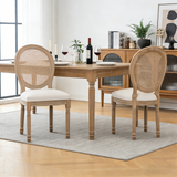 Set of 2 Solid Wood Dining Chair Beige