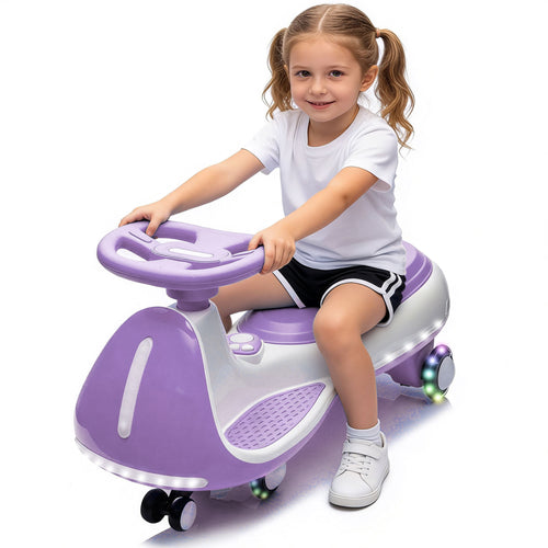 12V Kids ride on Electric Wiggle Car W/2-in-1 Smart Design,Controllable LED Ligh