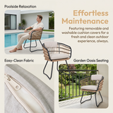 Outdoor Patio Furniture Set of 2 Wicker Beige