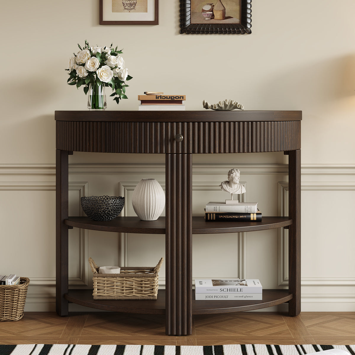 Engineered Wood Console Table Espresso