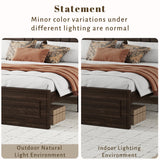Queen Pine Platform Bed Brown