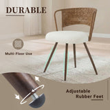 Set of 2 Metal Dining Chair Beige/Dark Walnut
