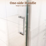 32" W x 72" H Semi-Frameless Circular Pivot Shower Door in Chrome With 1/4"