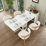 Engineered Wood Dining Table Natural Walnut 37"