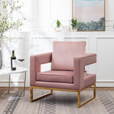 Contemporary Pink Upholstered Accent Arm Chair