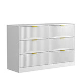 6-Drawer Engineered Wood Dresser White 47"