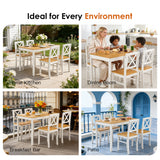 Solid Wood Dining Set Ancient White