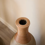 Hand-Woven PVC Rattan Vases, Set of 3 Brown Decorative Floor Vases