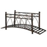 3.3' Metal Arch Zen Garden Bridge with Safety Rails
