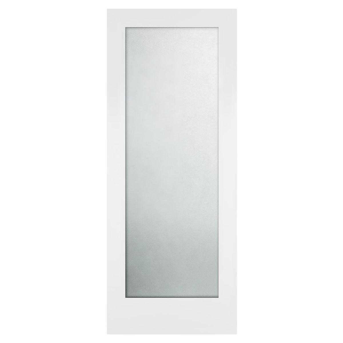 32 in. x 80 in. x 1-3/8 in. Shaker White Primed Full View Tempered Frosted