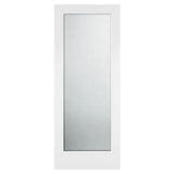 32 in. x 80 in. x 1-3/8 in. Shaker White Primed Full View Tempered Frosted
