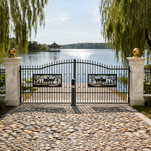 20FT x 7FT Heavy-Duty Bi-Parting Iron Gate