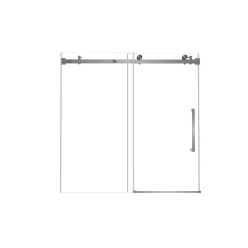 Frameless Single Sliding Shower Door 56-60"W x 60"H Tempered Glass