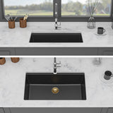 Quartz Kitchen Sink - 30" x 19" x 9.65" Black Granite Composite Workstation