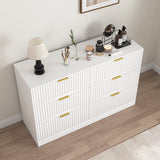 6-Drawer Engineered Wood Dresser White 47"