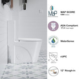 1.1/1.6 GPF Siphonic Flush One-Piece Toilet for bathrooms, Siphonic S-trap 12"