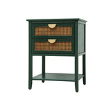 2 Drawer Side table, Naturel Rattan, End table, Suitable for bedroom