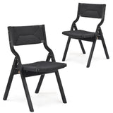 Wooden Folding Dining Chairs Set of 2 Stackable Kitchen