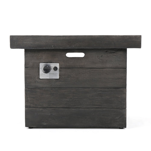 ANCHORAGE 32'' Wood Square MGO Fire Pit Grey - 40,000 BTU