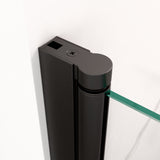 30"W x 72"H Frameless Circular Pivot Shower Door in Matte Black With 1/4" (6mm)
