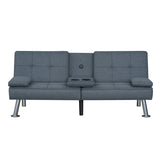 Wood Sleeper Sofa Gray 65"