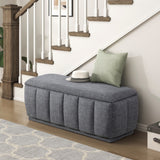 Storage Bench Modern Fabric Gray Plywood Frame No Assembly 47x18x18 In 300 LB