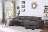 Linen Sofa Dark Gray 64"