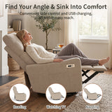 Velvet Recliner Swivel Power Brown