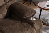 Velvet Recliner Power with Massage Brown