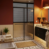 Frameless Shower Door 48x72 Inch, Aluminum Dual Sliding Doors