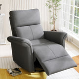 Velvet Recliner Swivel Power Dark Gray