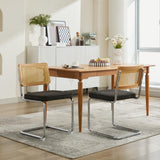Mid Century Modern Dining Chairs Set of 2, Velvet Accent Chairs with Natural
