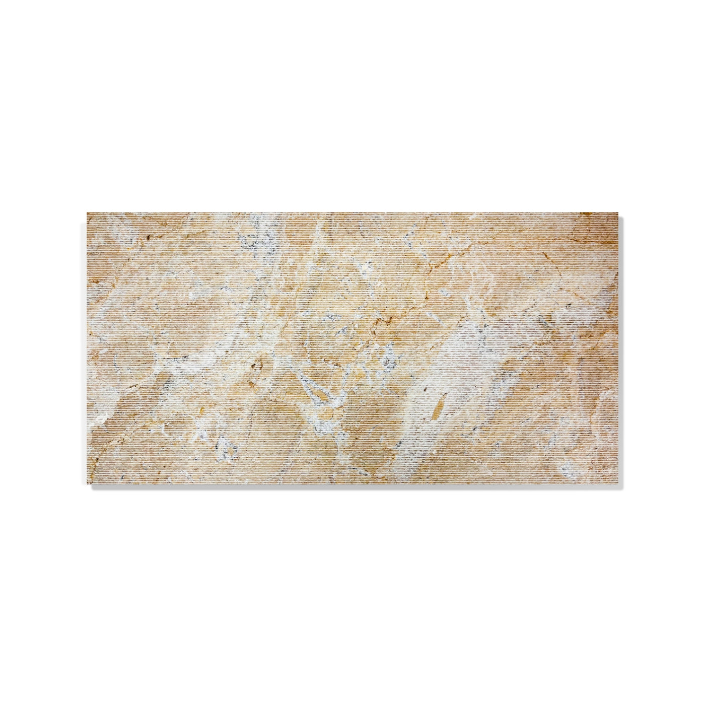 12x24 Gold Yellow Beige Natural Marble Wall Tile Fluted 3D