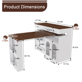 Kitchen Island with Extendable & Rotating Table, MDF with Walnut Veneer Retro De
