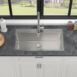 33 Inch Topmount Sink - 33" x 19" x 9" Drop in Stainless Steel Kitchen Sink