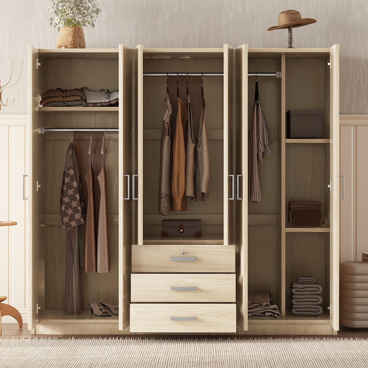 Engineered Wood Dresser Natural 71"