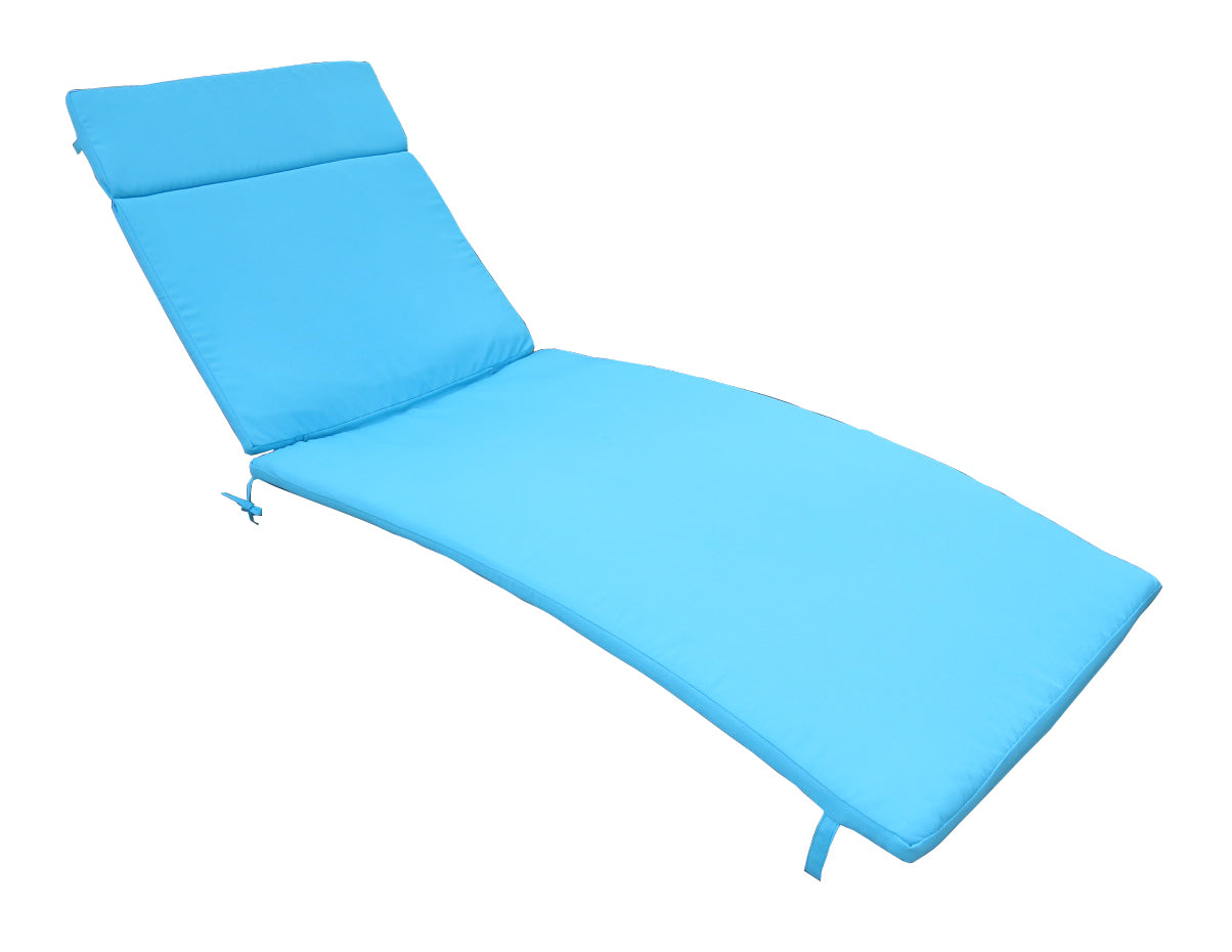 Outdoor Chaise Lounge Cushion - Salem Blue