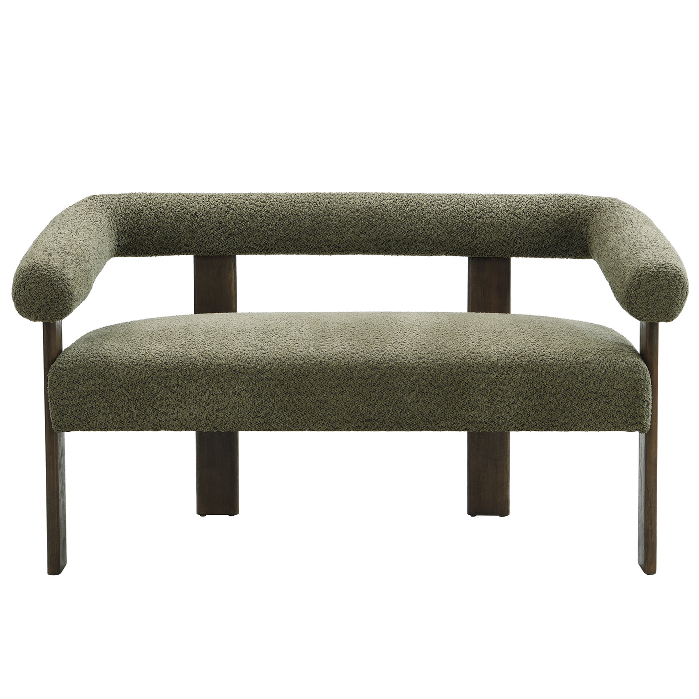 Round armrest loveseat(Green+Brown)